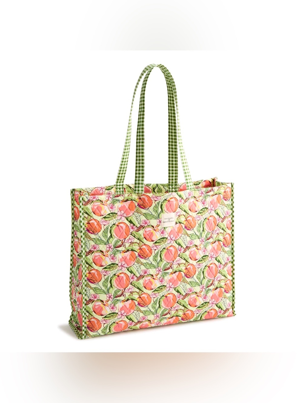 Bath & Body Works Vera Bradley Peach Blossom & Nectar Tote Peach Gingham Bag NWT